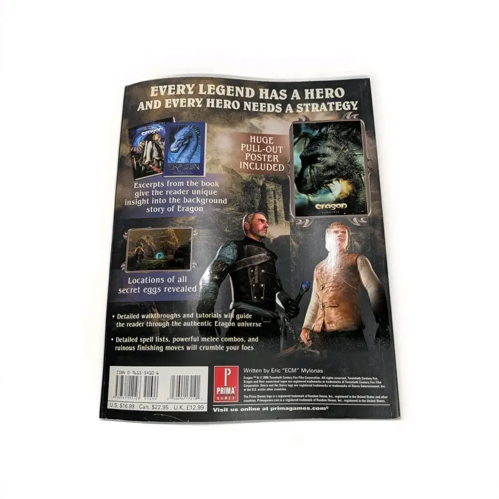 Eragon: Prima Official Game‎ Guide Paperback 2006 PRIMA Games Poster Included